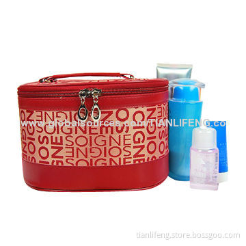 Polyester and PU Cosmetic Bag, High Capacity